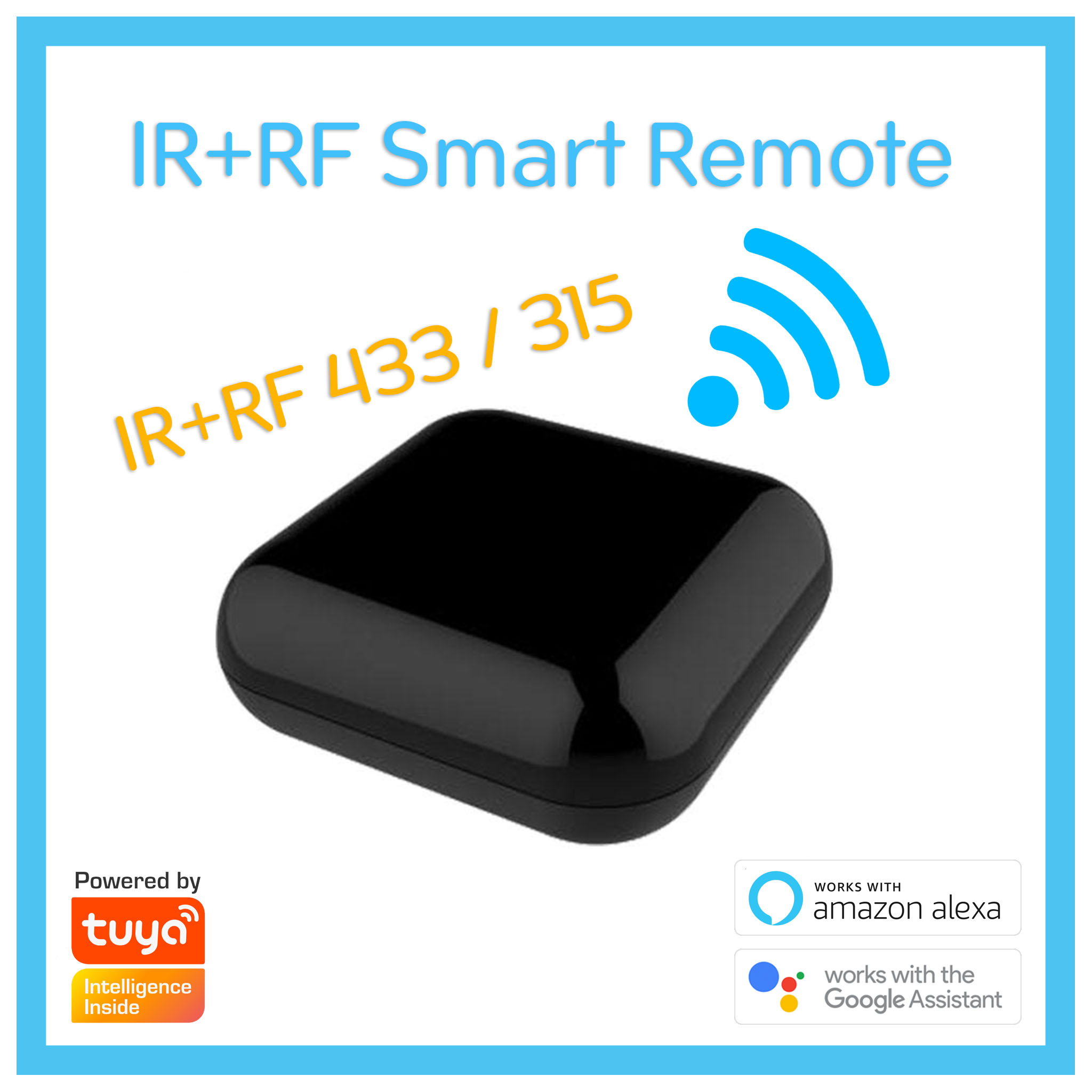 Tuya IR RF อุปกรณ์ควบคุมรีโมท เช่น แอร์ ทีวี เครื่องเสียง 433 315 MHz R2-RF Universal Remote Control Alexa Google Home
