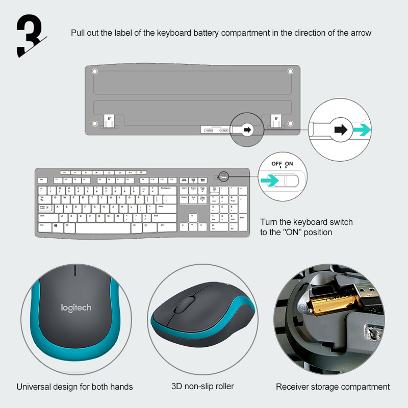 Logitech MK275 Wireless Keyboard+Mouse Combo Black ชุดคีย์บอร์ดและเมาส์ ...