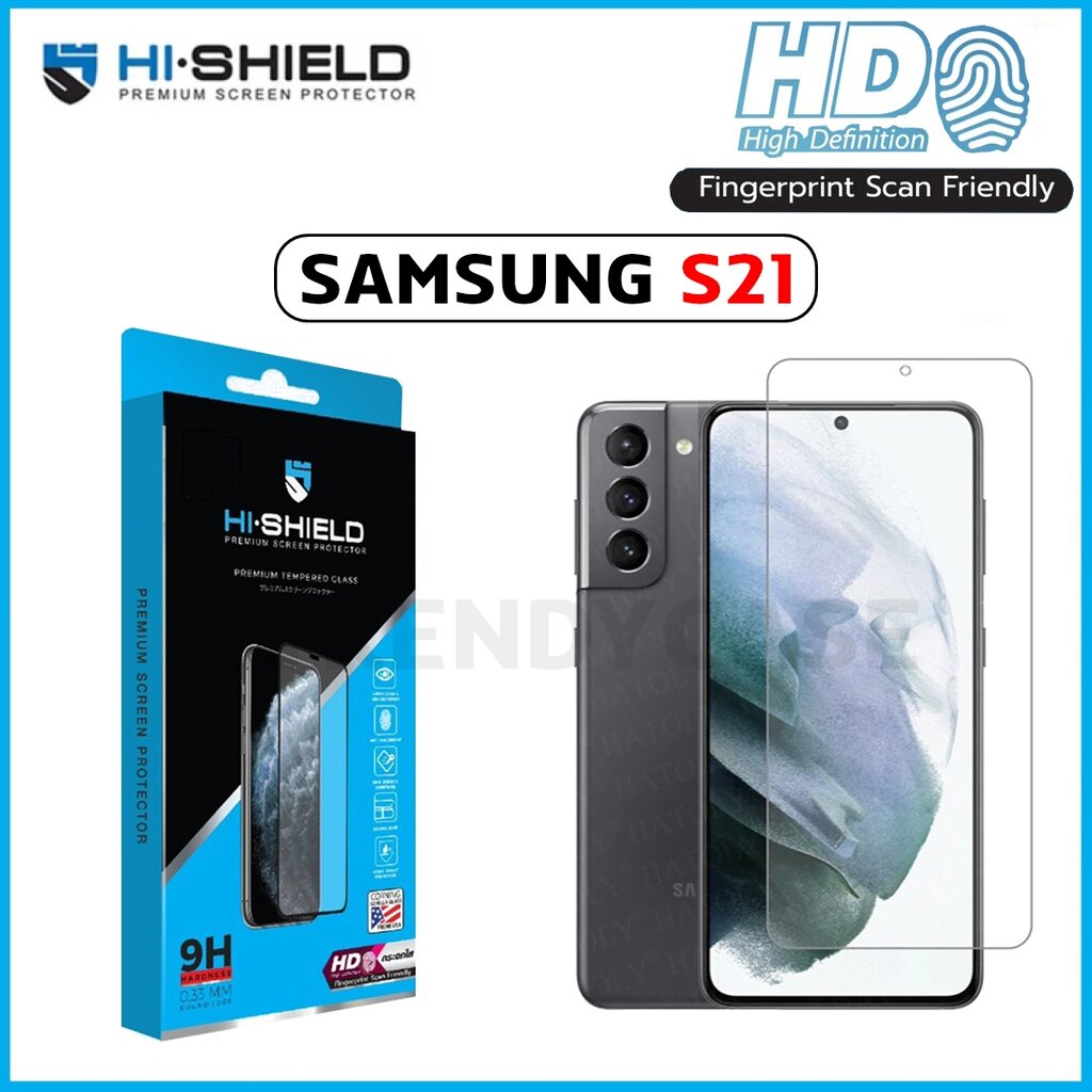 Samsung S21 (มีฟิล์มหลัง) - Hishield กระจกนิรภัย สแกนนิ้วได้ HD Fingerprint Scan Friendly แท้ [ออกใบกำกับภาษีได้]