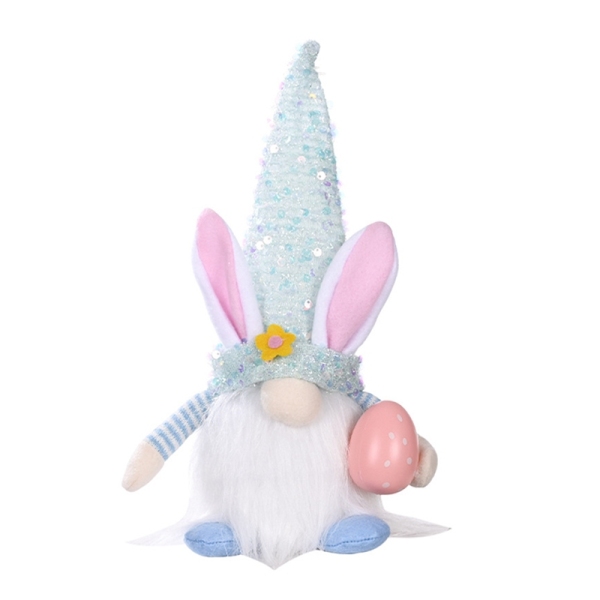 Easter Faceless Doll Bunny Gnome Decoration Plush Dwarf Party Ornament Kids Toys Rabbit Elf with Lighted Sequin Cap