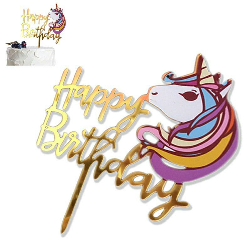 Cake Topper Acrylic / Acrylic Cake Topper /๊์Unicorn Birthday Cake Topper/ Unicorn /Little Pony  /ป้ายปักเค้ก / ไม้ปักเค้ก