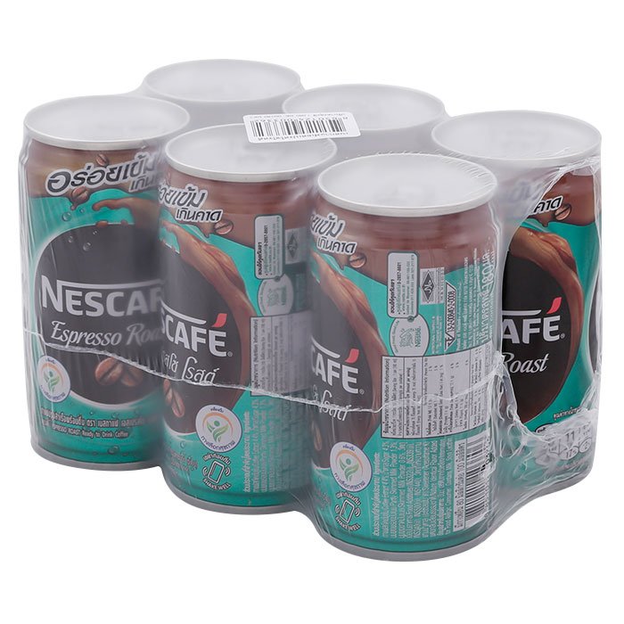 NESCAFE ESPRESSO ROAST เนสกาแฟ กาแฟพร้อมดื่ม เอสเปรสโซ โรสต์ 180 มล. แพ็ค 6 กระป๋อง