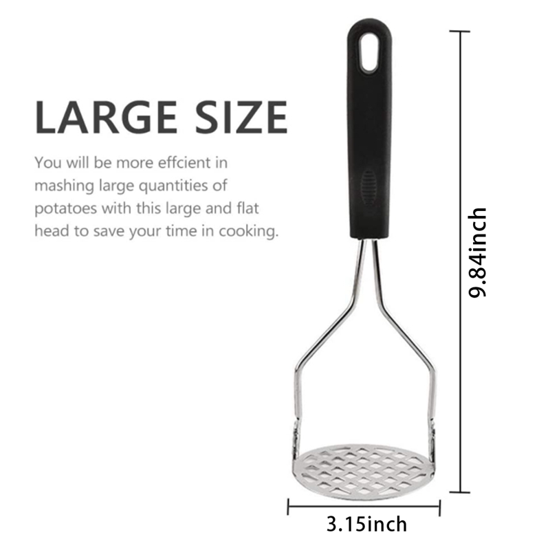 Potato Masher Stainless Steel HeavyDuty Kitchen Tool for Making Mashed