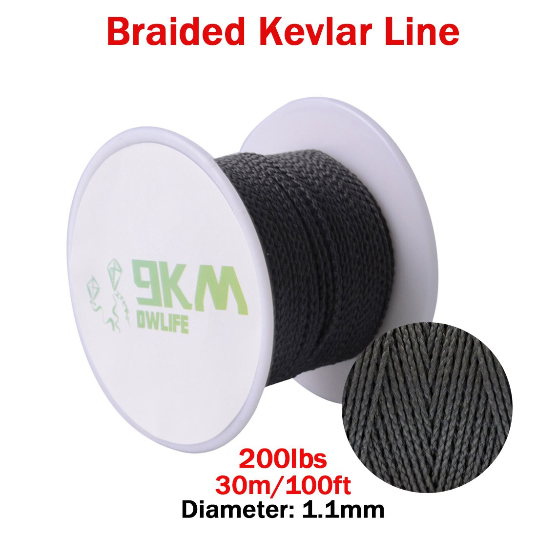 Braided Kevlar Line 100ft 200lb made with Kevlar Kite String Camping Fishing