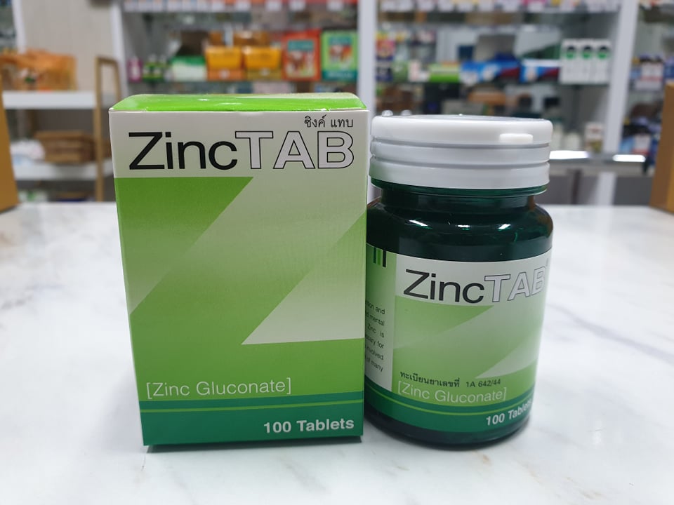 Zinc Tab (Zinc Gluconate) 15mg 100เม็ด