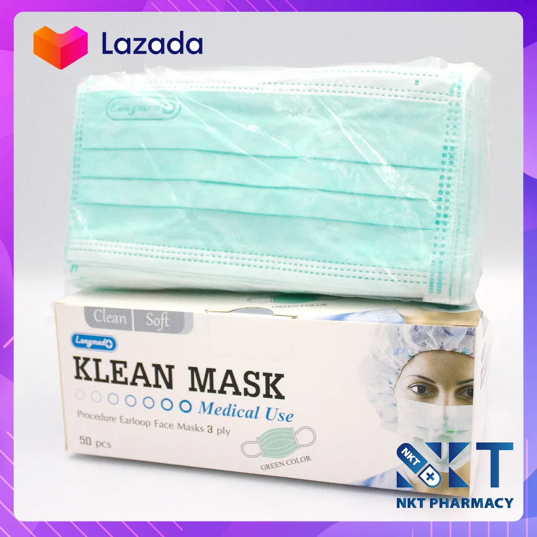 longmed klean mask สีเขียว (หน้ากากอนามัย) เกรดมาตรฐานทางการแพทย์ !!!