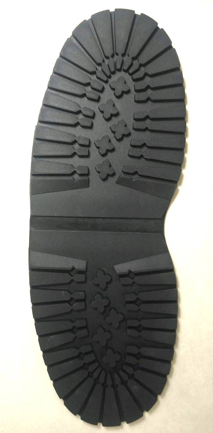 พื้นยางกันสึก แบบมีดอกยาง สีดำ ( Rubber Half sole for half sole