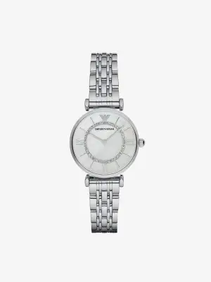 Emporio Armani นาฬิกาข้อมือผู้หญิง Classic Mother of Pearl Dial Silver รุ่น AR1908