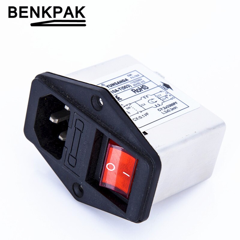 Big Rocker Socket 10A power EMI filter with big rocker switch & socket Connector CW2B-10A ...