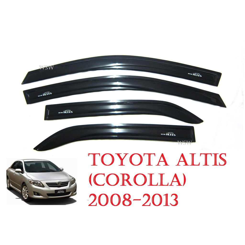 Best saller (4ชิ้น) กันสาดประตู โตโยต้า อัลติส ปี 2008-2013 สีดำ Toyota corolla altis Windshield กันสาด กันฝน ของแต่งอัลติส AO อะไหร่รถ อุปกรณ์แต่งรถ โลโก้ รถ logo กระจก หม้อน้ำ ปลายท่อ พรมรถยนต์ ใบปัดน้ำฝน