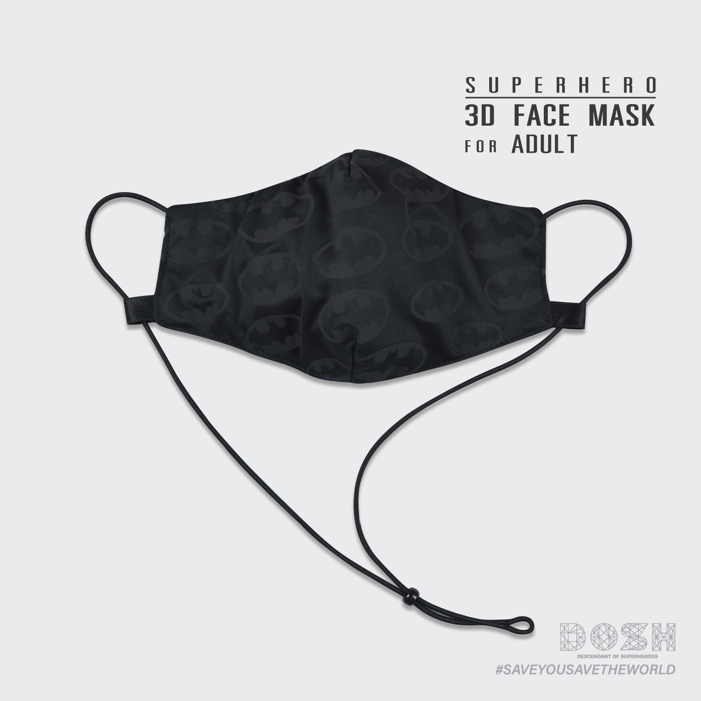 DOSH : Face Mask กันน้ำ สำหรับ ( ผู้ใหญ่) BATMAN สีดำ รุ่นFMASK06-BL1