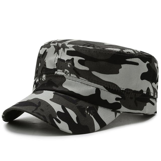 Adjustable Classic Plain Cap Vintage Army Military Cadet Style Cotton ...