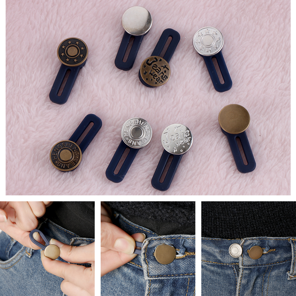 LG01I9 2pcs Unisex Garment Maternity Skirts Sewing accessories Pants Extender Hooks Jeans Retractable Button