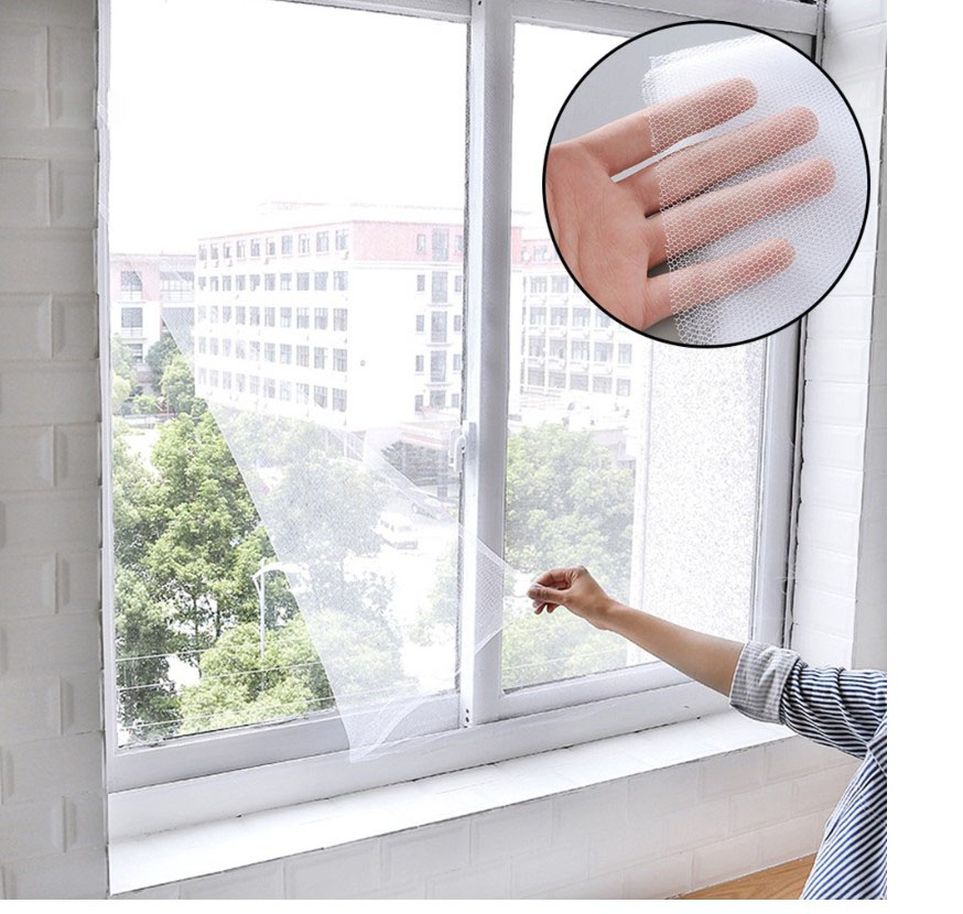 สินค้าพร้อมส่ง ม่านตาข่าย ป้องกันยุง แมลง สำหรับติดหน้าต่างประตู ขนาด 150 x 130