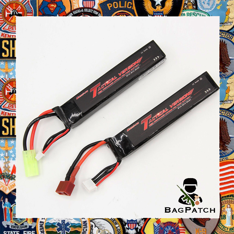 Bagpatch แบตลิโพ ยี่ห้อ Bos Li-po รุ่น Tactical (15c 1100mAh 11.1V.) ปลั๊กหัวธรรมดา ปลั๊กหัวดีน อุปกรณ์อะไหล่ปีนบีบีกัน สำหรับเล่น กีฬาประเภทยิง ปืนแอร์ซอฟต์ บีบีกัน ปืนลมอัดแก๊ส ปืนแอร์ซอฟต์  #00000222