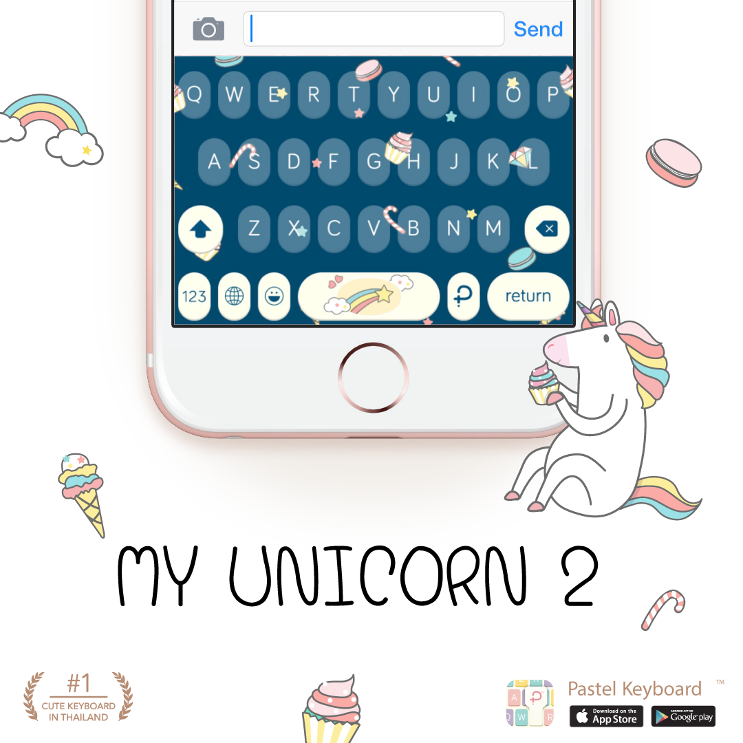 My Unicorn 2 Keyboard Theme⎮(E-Voucher) for Pastel Keyboard App