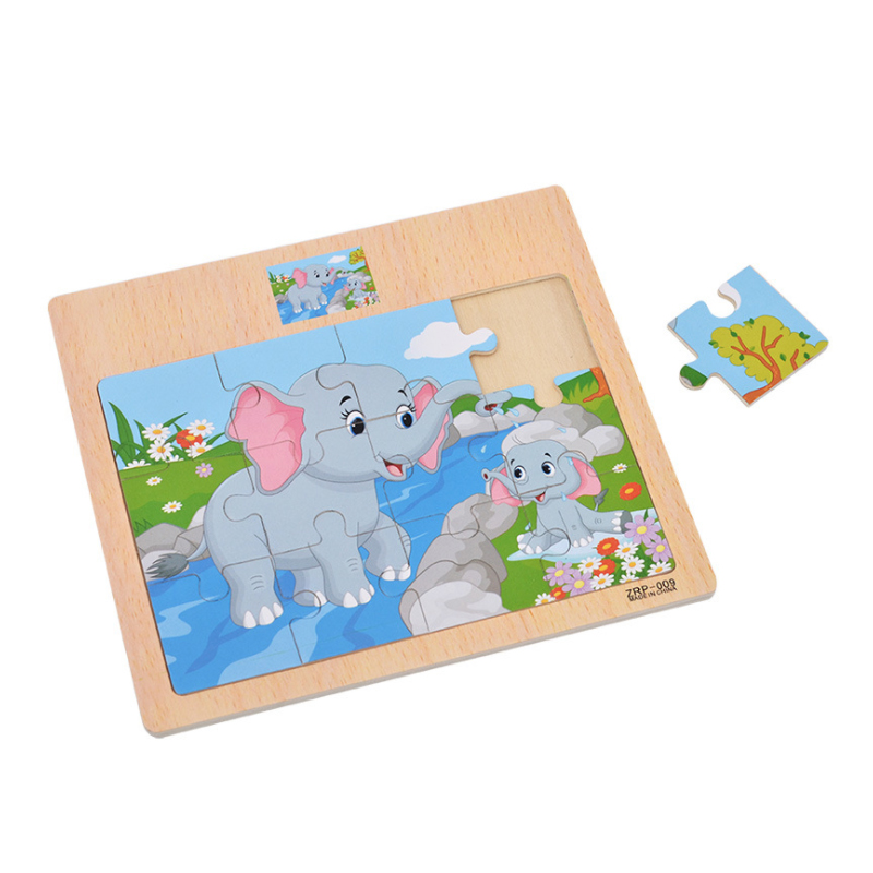 Cartoon Animal Traffic Jigsaw Puzzle Toys Wooden Board Toy Children ...