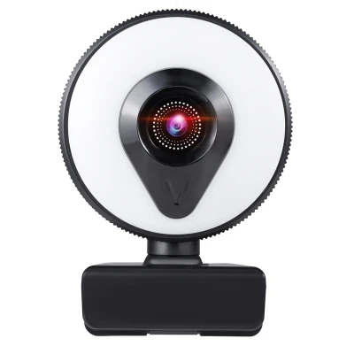 HD Webcam with Microphone and Ring Light,Plug and Play Web Camera,Auto Focus USB Webcam for PC Desktop Laptop