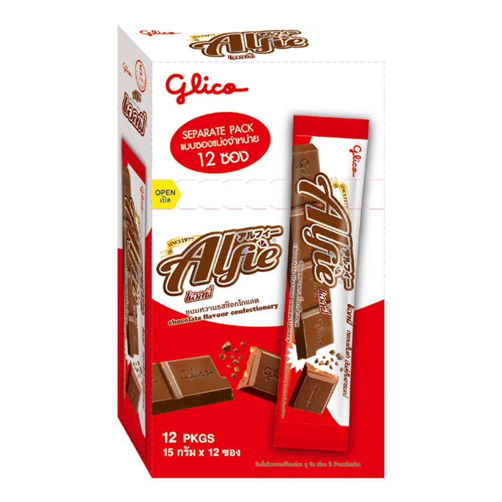 กูลิโกะ แอลฟี่ ขนมหวาน รสช็อกโกแลต 15 กรัม (12 ซอง)