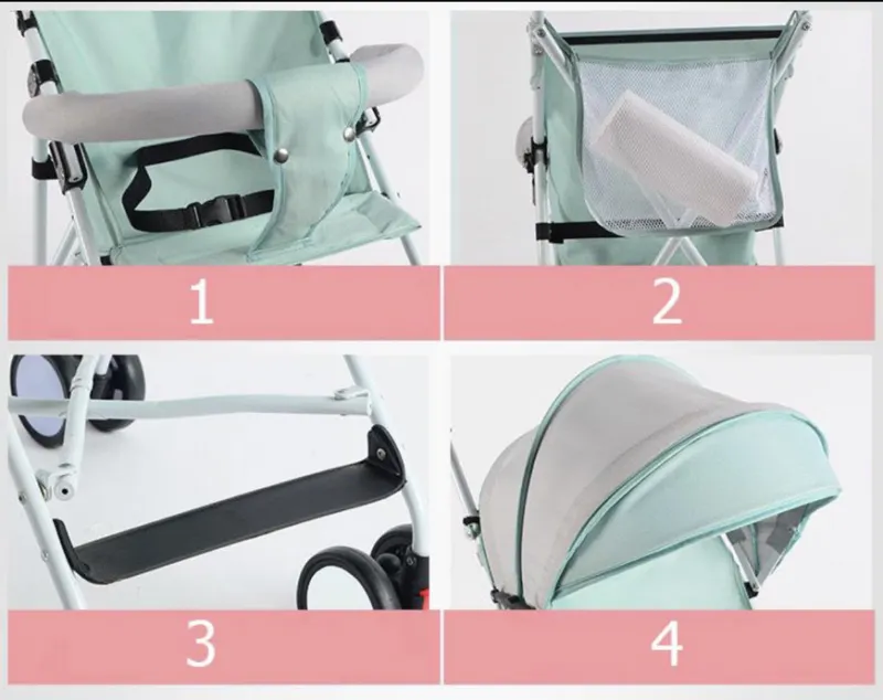 ภาพสินค้าEco Home New Baby Stroller Pram รถเข็นเด็กพับได้ พกพาง่าย ถือขึ้นเครื่องเดินทางสะดวกสบาย -BF16 Free Baby Banana Brush Teether(1PSC) จากร้าน NaNa luckyday บน Lazada ภาพที่ 2