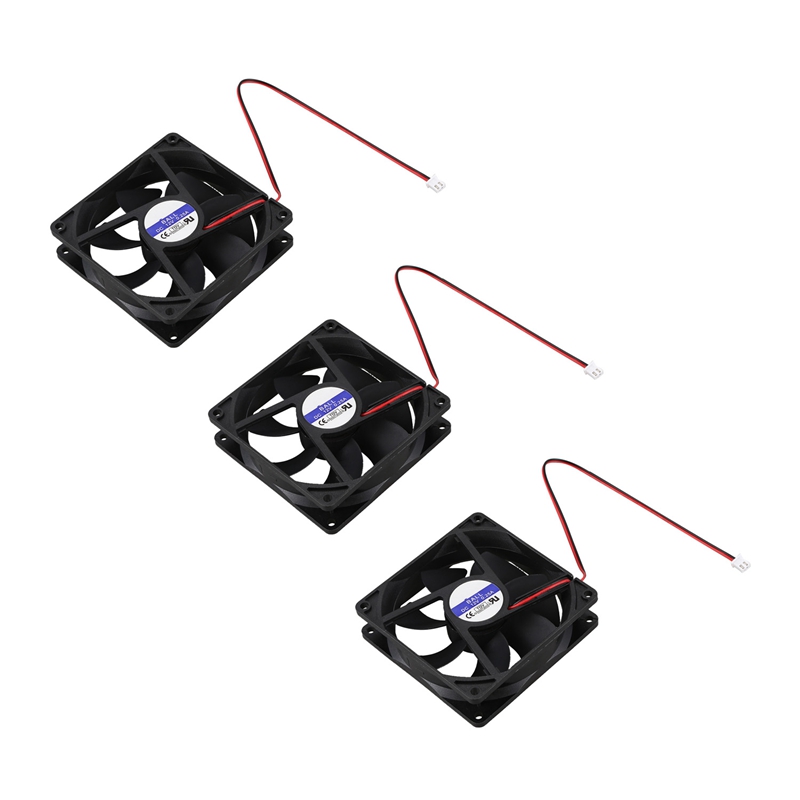 3Pcs 92mm X92mm x 25mm DC 12V 2Pin 65.01CFM Computer Case CPU Cooler ...