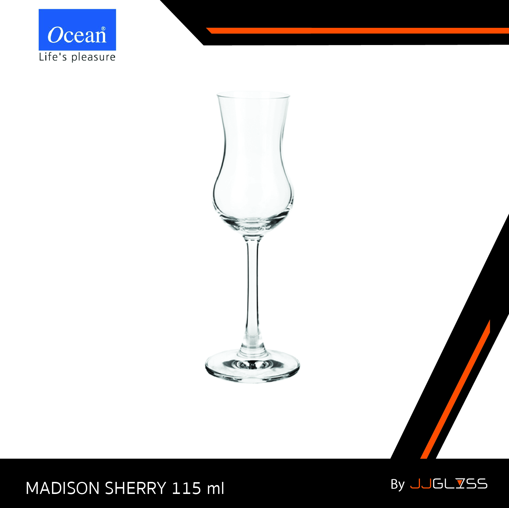 JJGLASS - (Ocean) 1015P04 MADISON - แก้วเชอร์รี่ แก้วเมดิสัน แก้วโอเชี่ยนกลาส Sherry by Ocean Glass 1015P04 Madison Sheery  4.5 oz. (115 ml.)