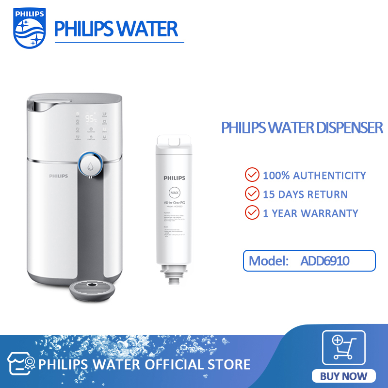 Philips water เครื่องกรองน้ำ ro ADD6910 ที่กรองน้ำ กรองน้ำประปา  เครื่องกรองน้ำดื่ม เครื่องปรับสภาพน้ำ ออสโมซิสผันกลับ ตู้กดน้ำ ไม่ต้องติดตั้ง ควบคุมอุณหภูมิอัจฉริ [รับประกัน 2 ปี]