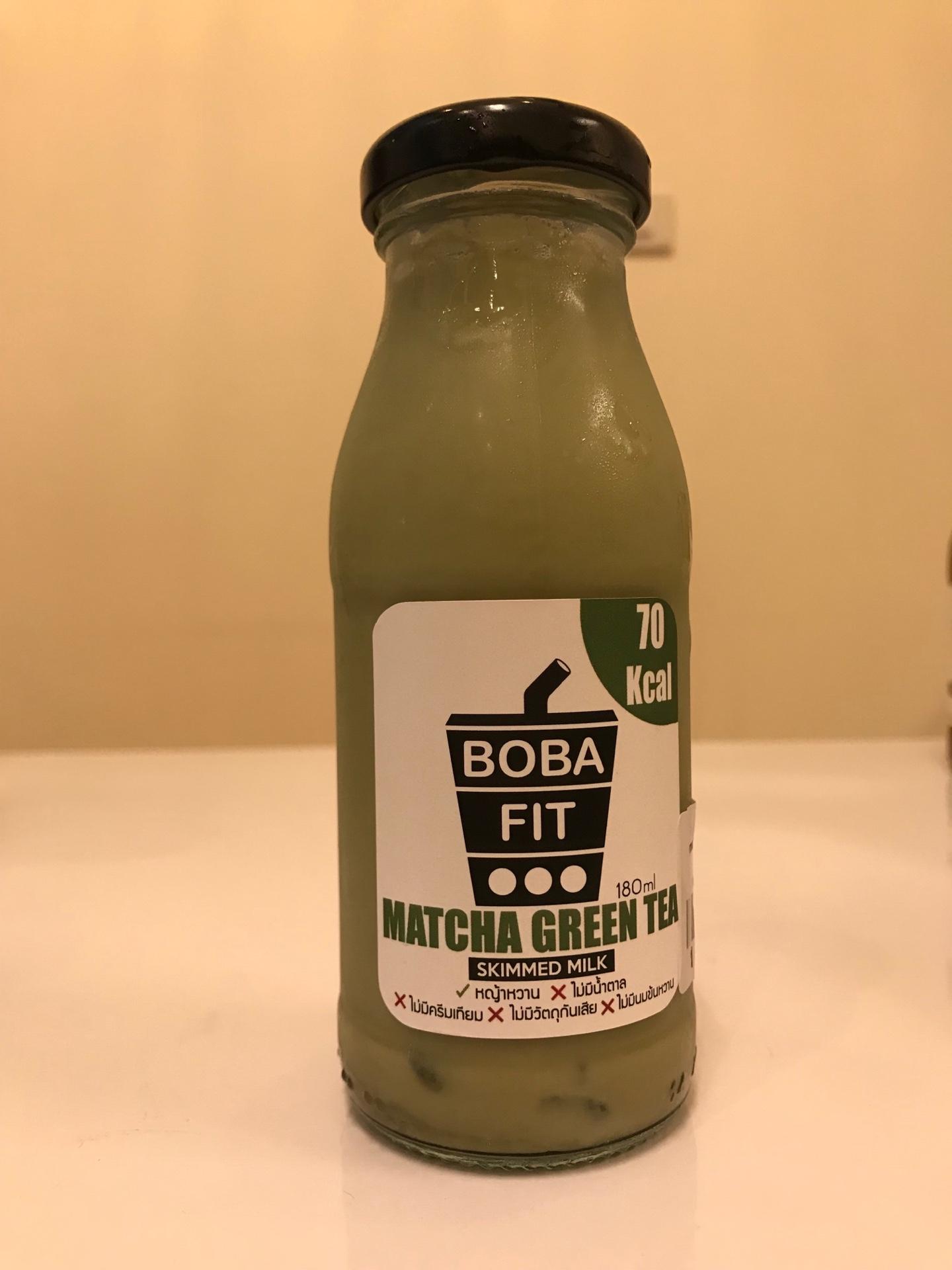 BOBA FIT matcha green tea ชานมไข่มุก ไม่อ้วน ไม่มีน้ำตาล ไม่มีครีมเทียม ไม่มีนมข้นหวาน ไม่มีสารกันบูด ชาเขียว 70kcal