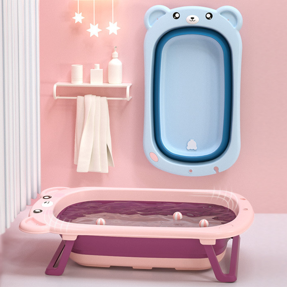 อ่างอาบน้ำเด็ก แบบพับได้ ลายหมี