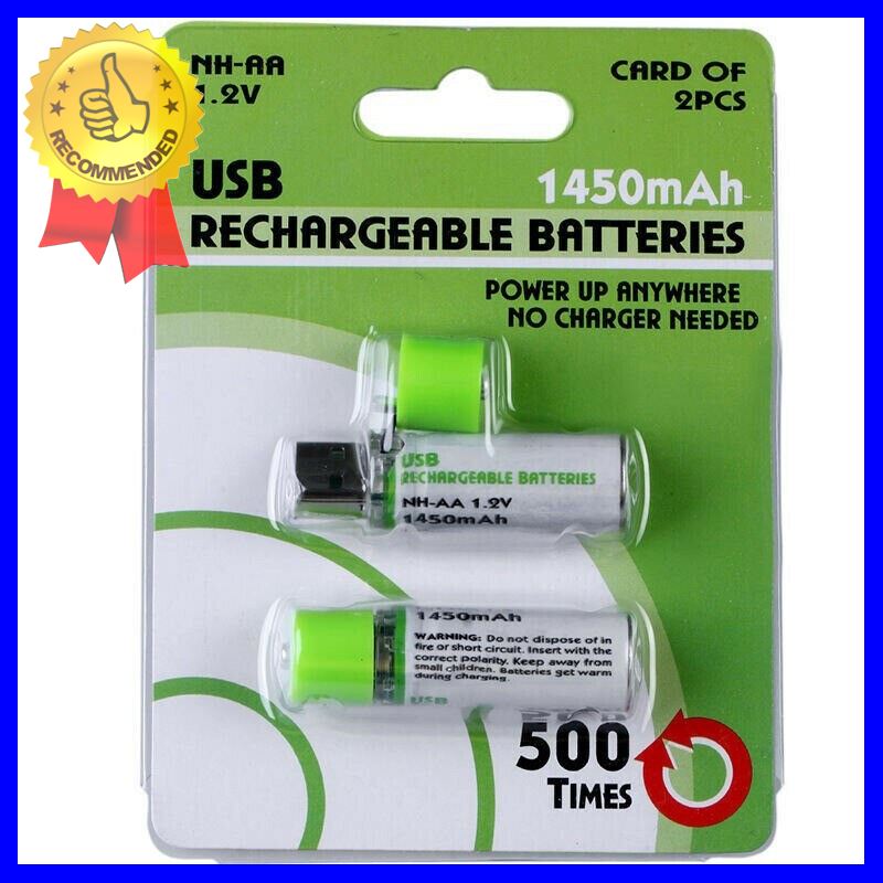 GreenEarth ถ่านชาร์จ 2A ชาร์จ USB AA USB Rechargeable Batteries 1450mAh | Quick Charge USB Charger ใครยังไม่ลอง ถือว่าพลาดมาก !!