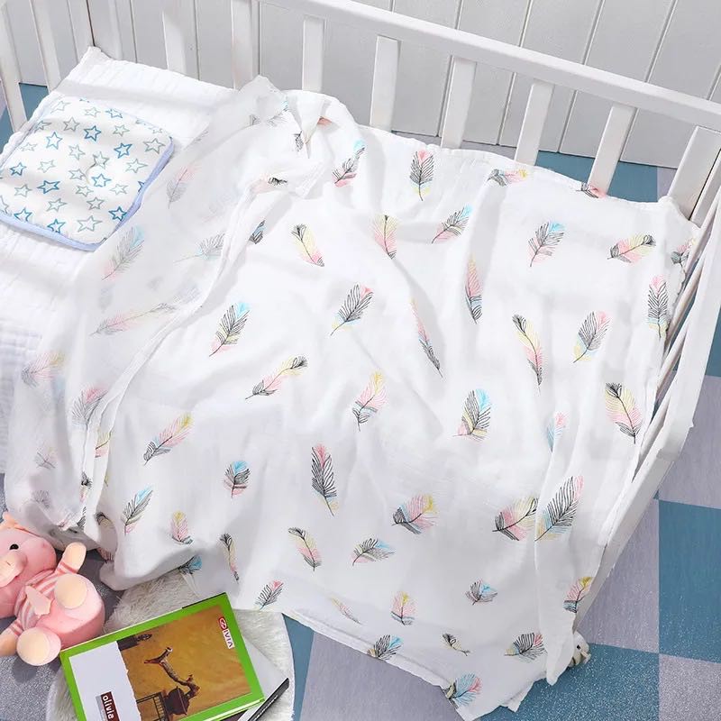 Babyonline(R102)C1ผ้าห่อตัวหรือผ้าห่มสำหรับเด็กเนื้อผสมCottonแบมบู