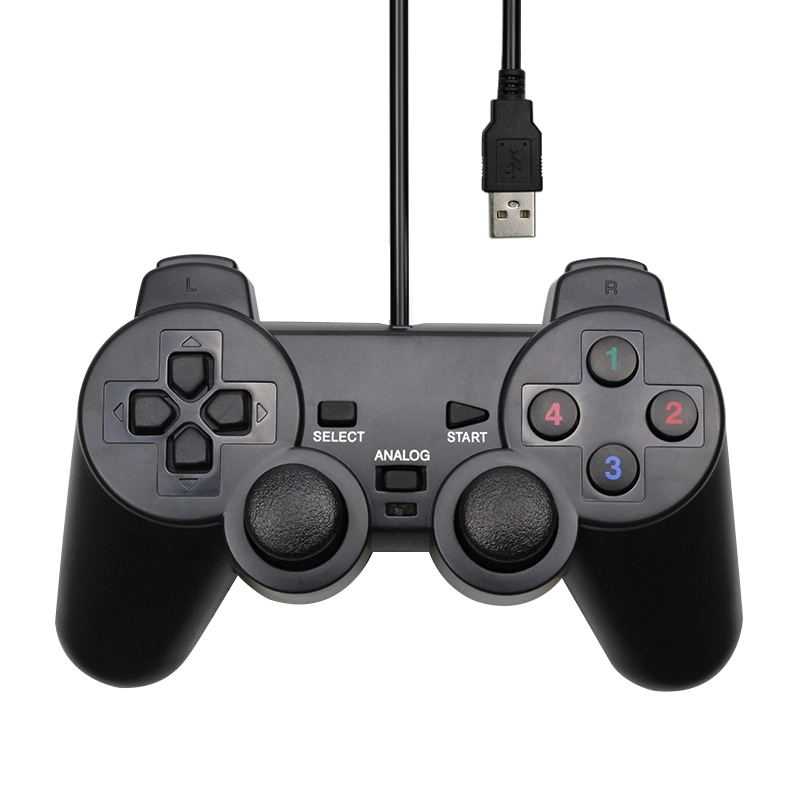 ภาพหน้าปกสินค้าจอยสติ๊กแบบมีสาย USB จอยสำหรับเล่นเกมส์ สีดำ แบบใช้สาย USB สำหรับ PC Computer อะนาล็อกควบคุมเครื่องพีซี USB DUAL SHOCK 2 DUAL ANALOG
