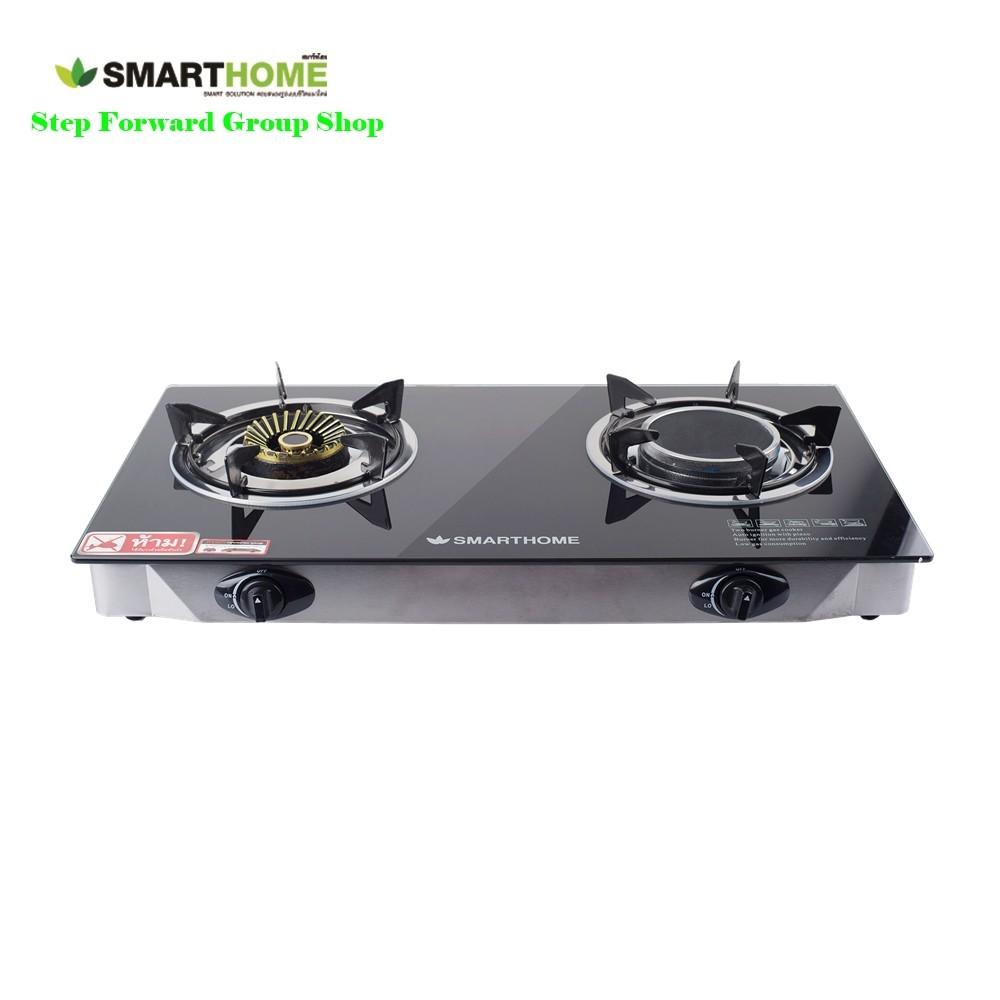SMARTHOME เตาแก๊สสองหัว รุ่น SM-GA2H-01 กระจกนิรภัย อายุการใช้งานนานทนทาน รับประกัน 3 ปี
