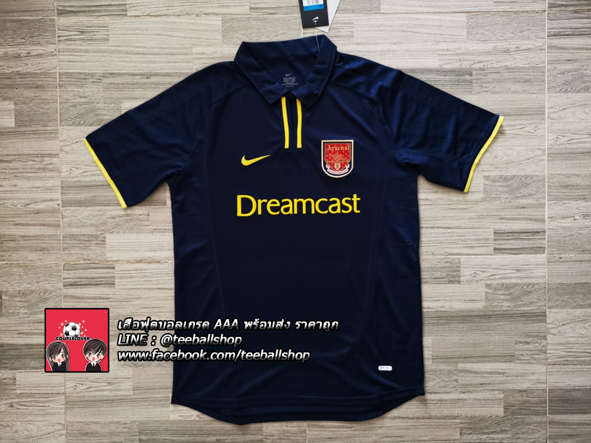 เสื้อฟุตบอลย้อนยุค อาเซน่อล Dreamcast ชุดเยือนปี 2000/01 Arsenal Away AAA Grade 2000/01