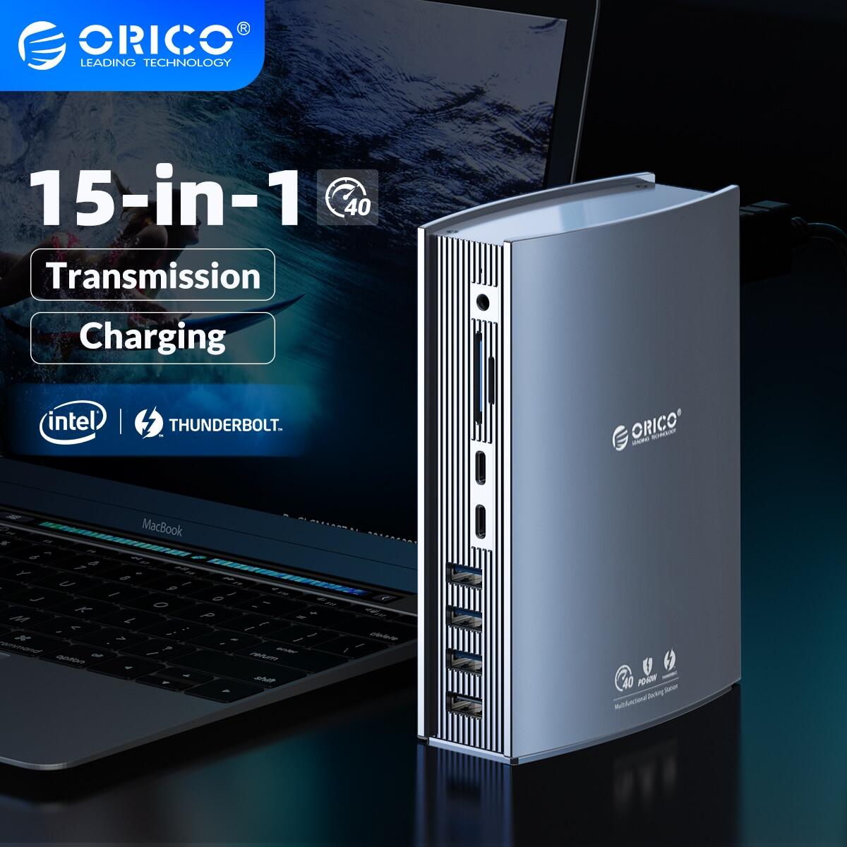 ORICO Thunderbolt 3 40Gbps Type C Docking Station Desktop USB C 4K HDMI