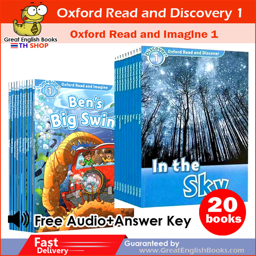 (In Stock) สินค้าพร้อมส่ง  หนังสือหัดอ่านนอกเวลาภาษาอังกฤษพร้อมแบบฝึกหัดท้ายบท Oxford read and Discover และ Oxford Read and Imagine Level 1 (20 Books) +Free Audio+ Free answer key (แผ่