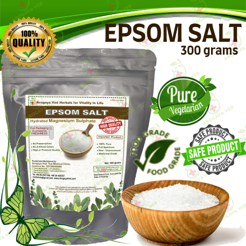 EPSOM SALT Hydrated Magnesium Sulphate, Rechaka Namak HIGH QUALITY FOOD GRADE 300 grams