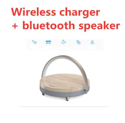 S21 Pro Wireless Charger ใหม่โคมไฟไม้ LED ลำโพงบลูทูธชาร์จ10W Fast Charging Stand Hands โทรฟรี