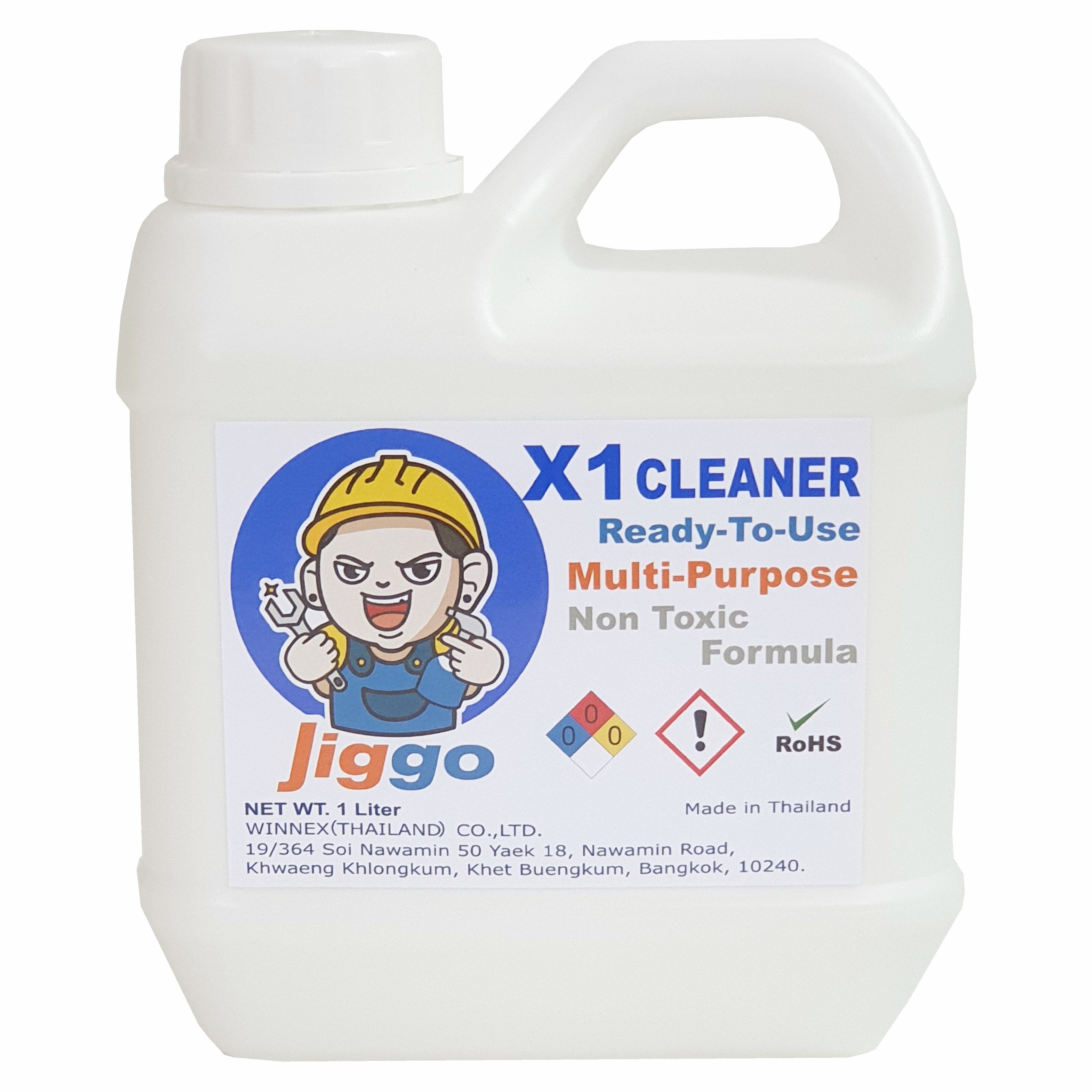 Jiggo X1 Cleaner 1 L น้ำยาล้างน้ำมัน จาระบี เขม่า เครื่องยนต์ เครื่องจักร ชิ้นงาน ท่อไอดี ไม่ขึ้นขี้เกลือ ไม่กัดโอริง ไม่กัดมือ