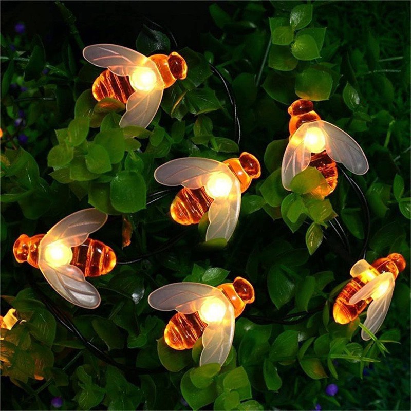 ไฟผึ้ง ไฟตกแต่งโซล่าเซลล์ LED ไฟตกแต่งส่วน ตัวผึ้งกันน้ำ ประประดับกระพริบ ไฟผึ้งโซล่าเซลล์ Solar bee decoration light ไฟปีใหม่ ไฟคริสมาส