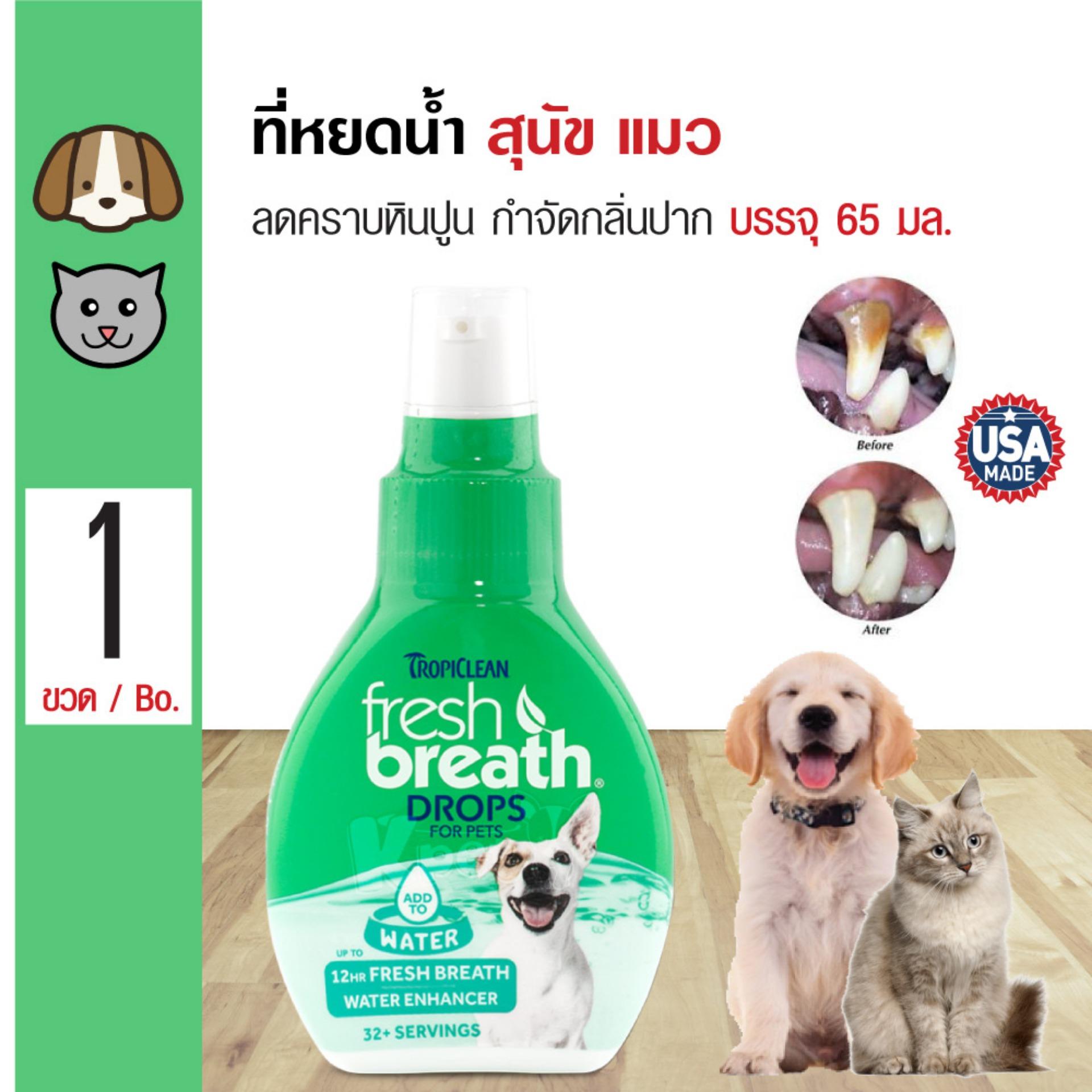 Tropiclean Foam โฟมดูแลช่องปาก (133 มล./ ขวด) + Tropiclean Drops ที่หยด