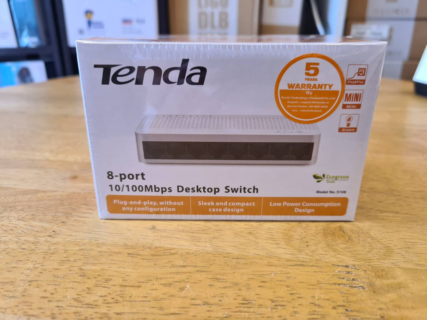Tenda S108 Switch 8 Port 10/100Mbps ราคาถูก รับประกันศูนย์ Tenda Thailand 5 ปี