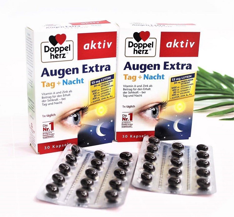 วิตามินบำรุงสายตาจากเยอรมัน DoppelHerz aktiv Augen extra Tag+Nacht หมดอายุ  11/2025 แพคเกจใหม่