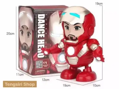 หุ่นไอรอนแมน เต้นได้ มีไฟ มีเสียง เปิดหน้ากากได้ Iron man dance hero
