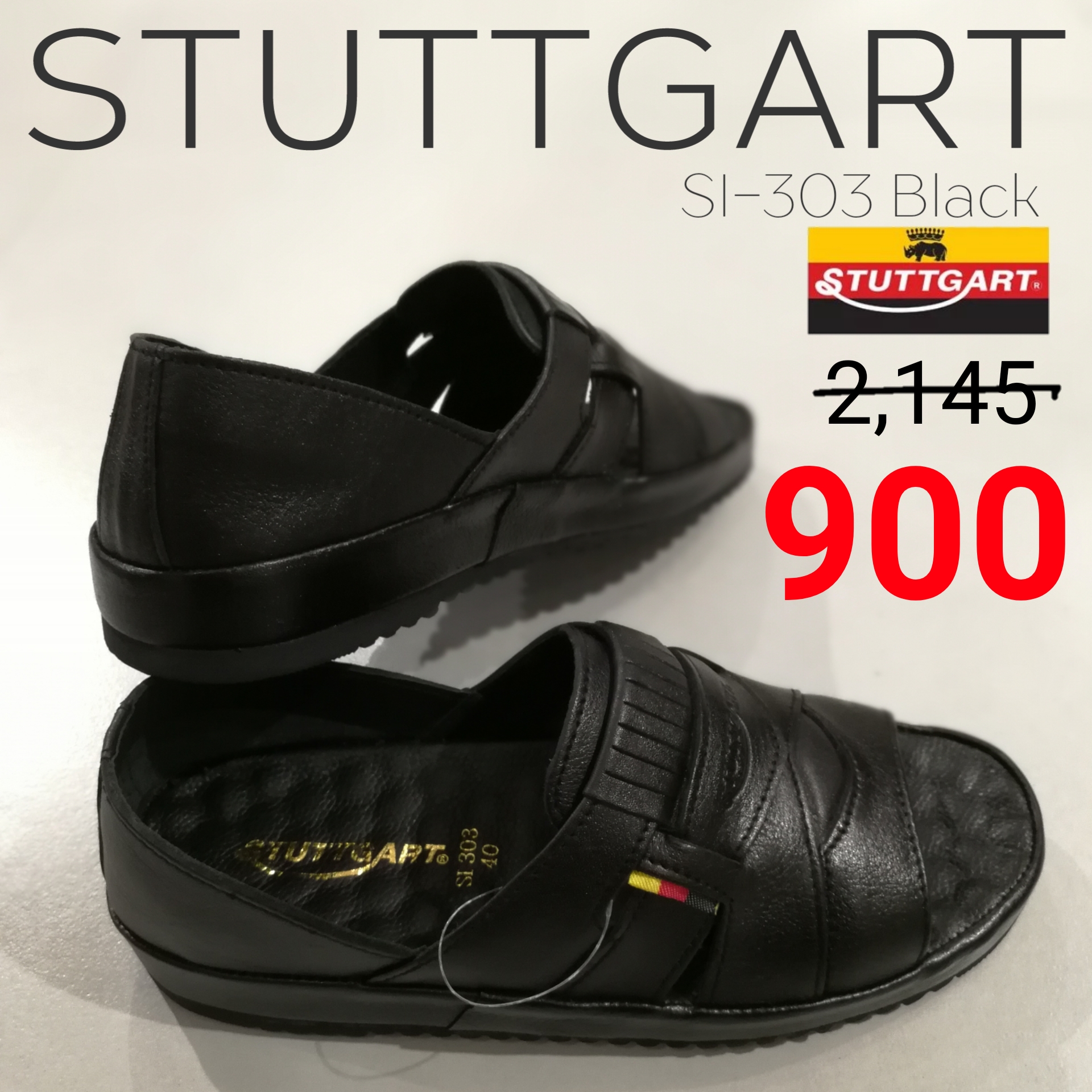 รองเท้าผู้ชาย STUTTGART SI-303 สี ดำ ขนาด EU 45 สี ดำขนาด EU 45