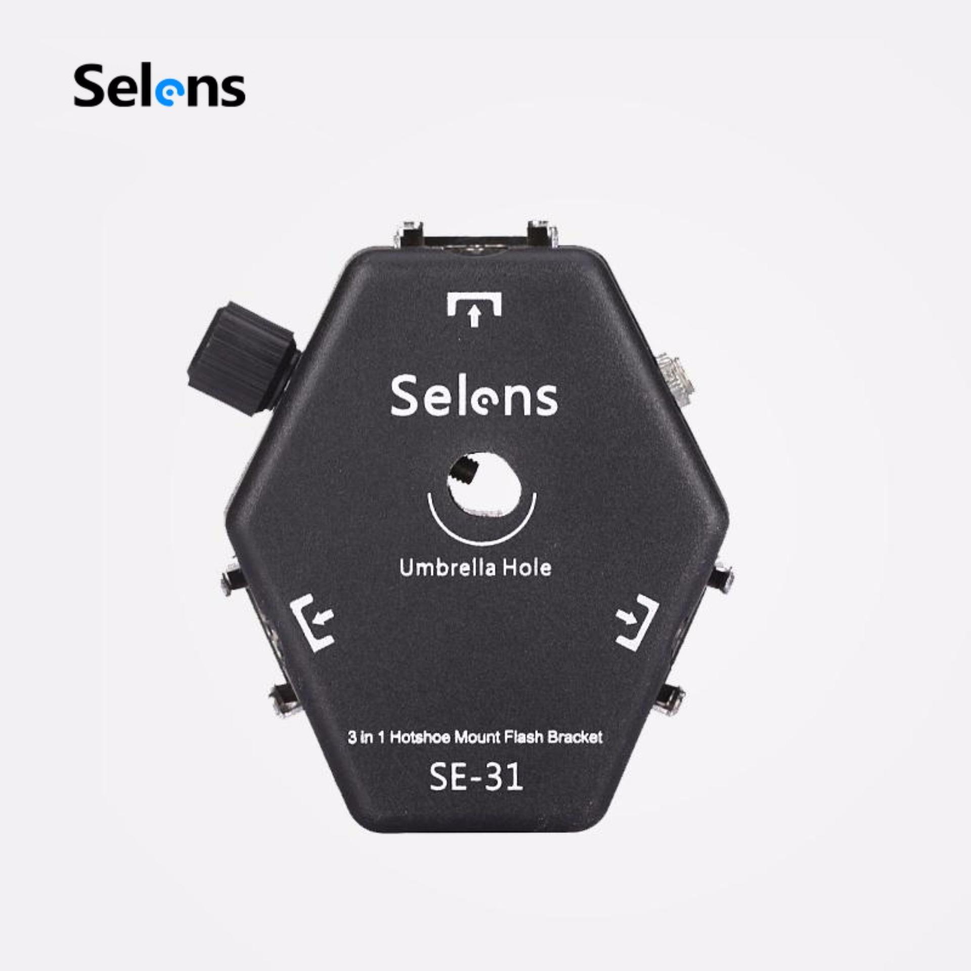 Selens 3 in 1 Triple 3 Heads Hot Shoe Mount Speedlite Light Holder Bracket