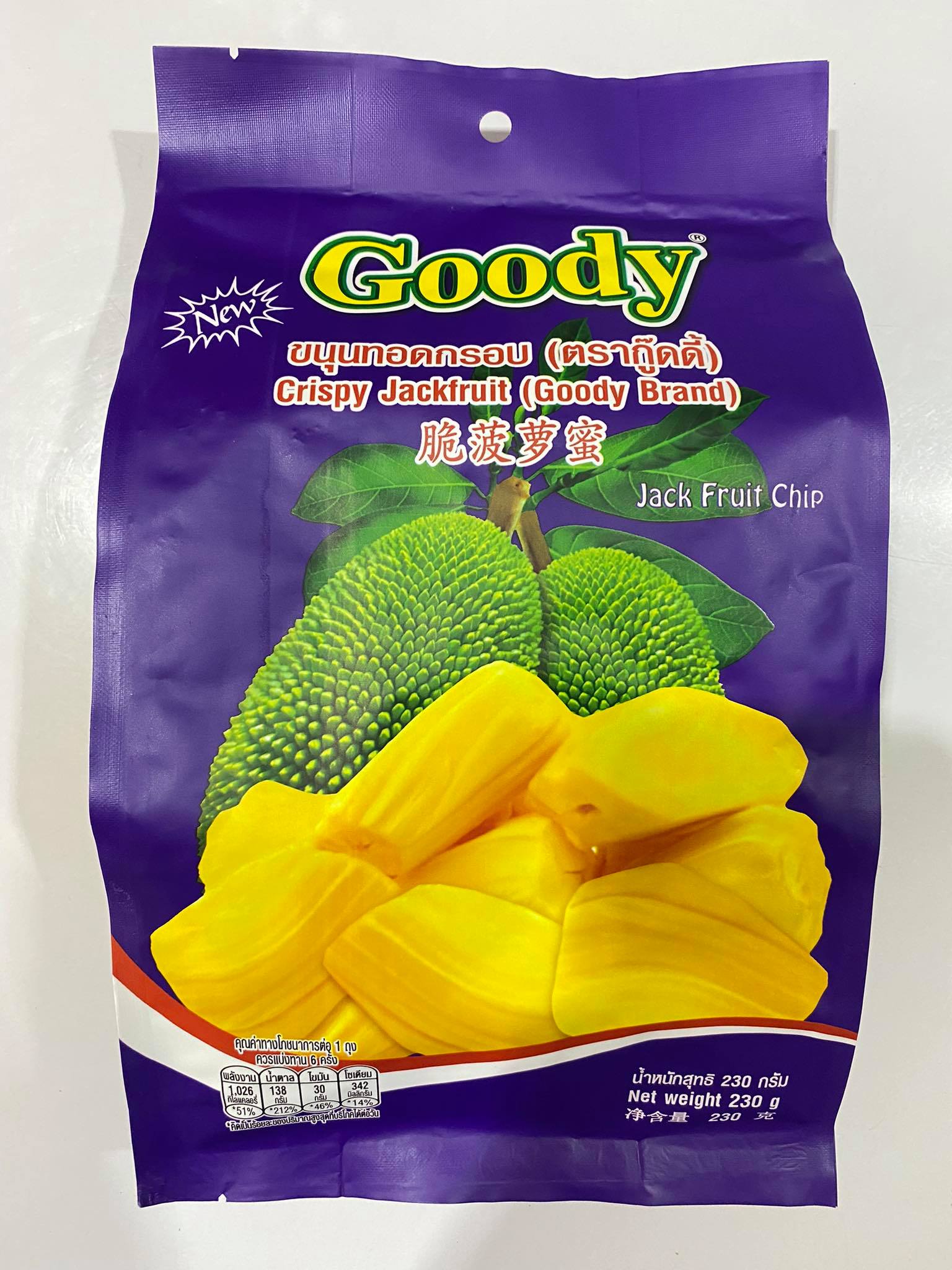 ขนุนอบกรอบ ผลไม้รวมอบกรอบ กู๊ดดี้ Crispy Jackfruit Goody