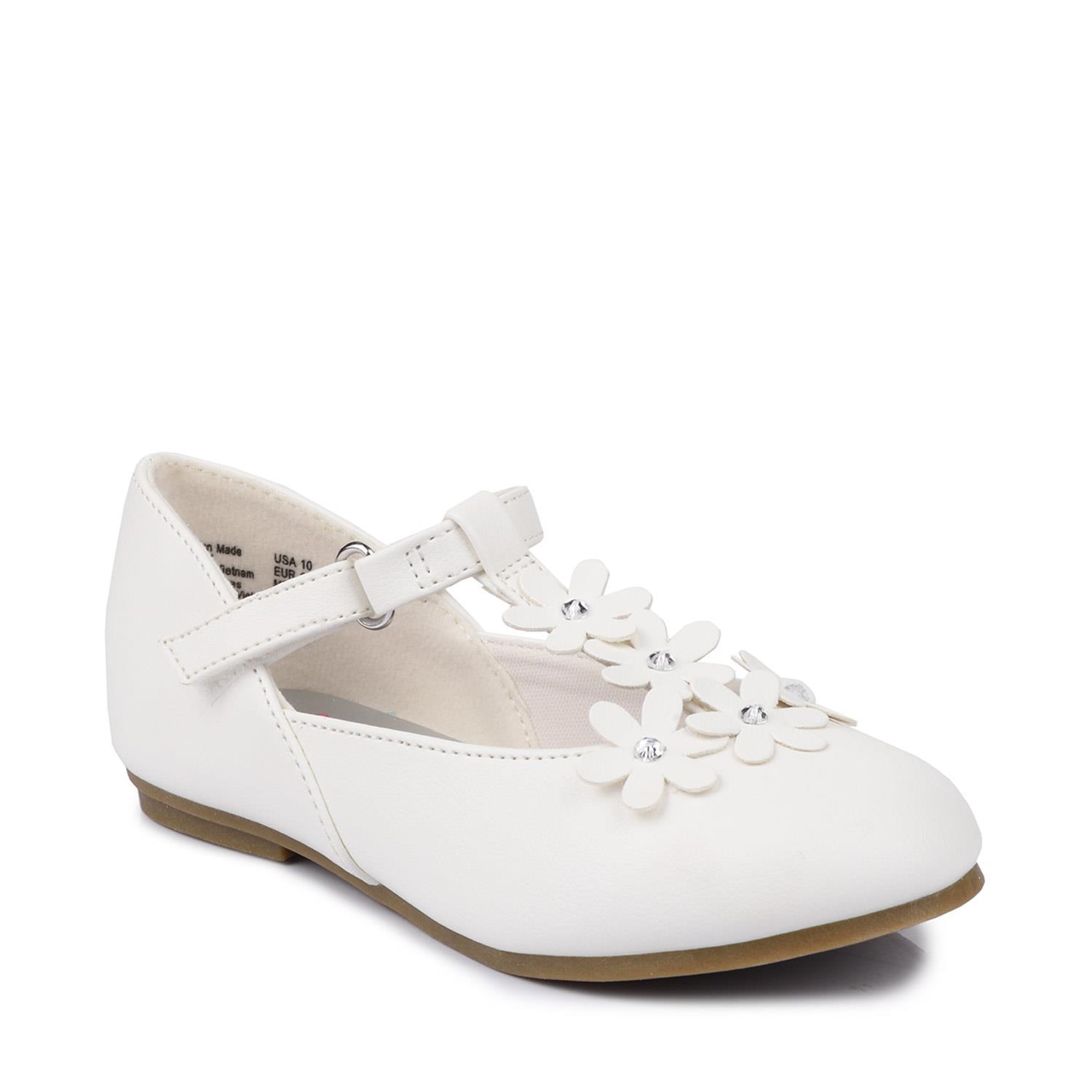 ROBO รองเท้าส้นแบนเด็กผู้หญิง Abby Flower Strap Flat รุ่น 176141 สีขาว ไซส์ US 6