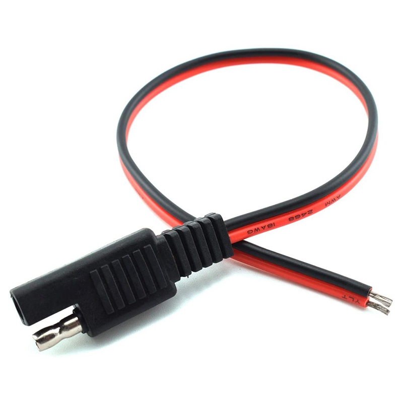 2 Pcs 18AWG SAE Extension Cable 2-Pin SAE Quick Connector Disconnect Plug 10A Solar Battery Panel SAE Plug Wire 1Ft/30cm