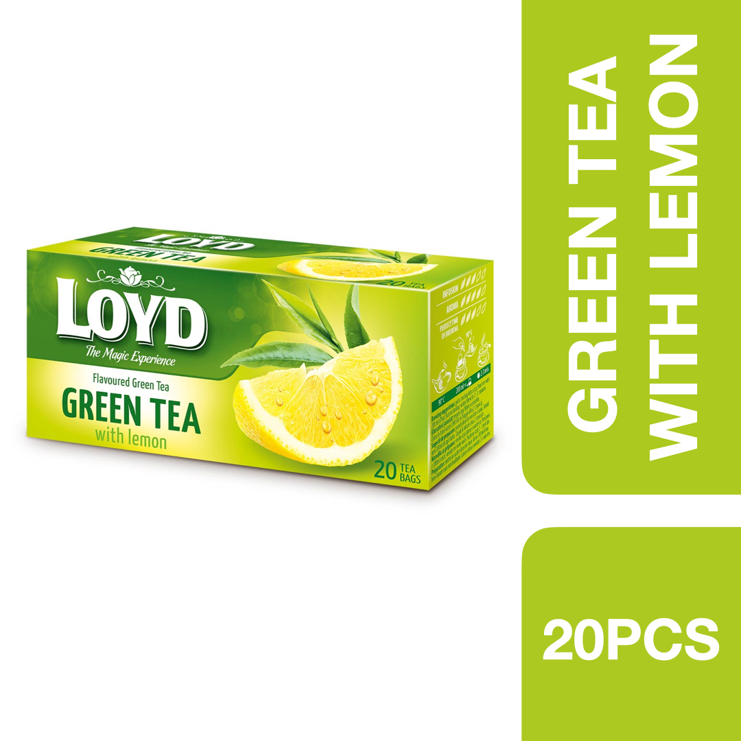 Loyd Flavoured Green Tea with Lemon 20 Tea Bags ++ ลอยด์ ชาเขียวมะนาว 20 ถุง